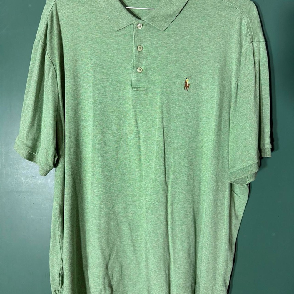 Vintage Polo Ralph Lauren Green Polo Shirt Classic Fit Mens XXL Short Sleeve